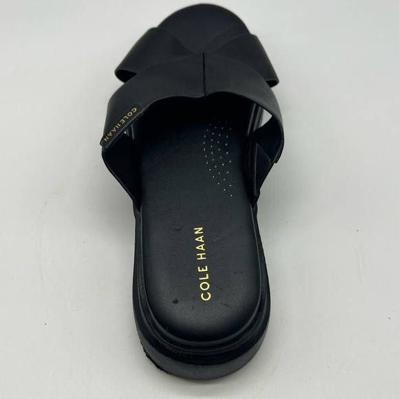 Cole Haan - Grandpro Rally Criss Cross Slide Black Leather Sandal Size 9 - Picture 12 of 15